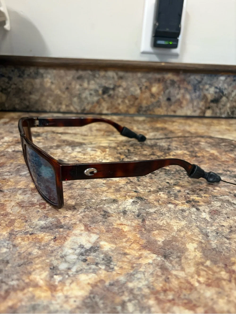 Costa Men's Tortoise Frame Sunglasses with Blue-Green Mirrored Lenses